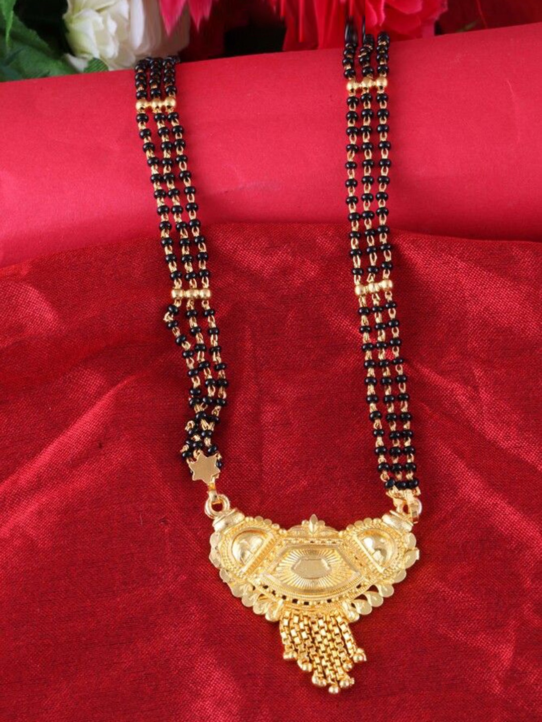 

DIVASTRI One Gram Gold-Plated Beaded Mangalsutra