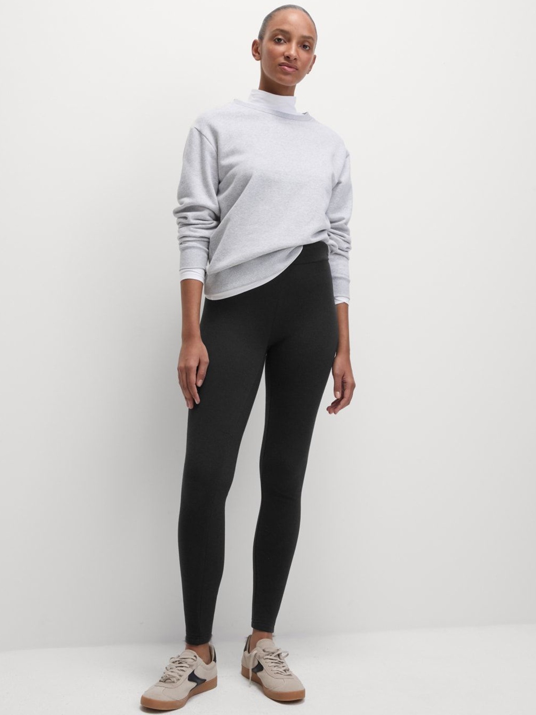 

Marks & Spencer Women High-Rise Slim-Fit Thermal Leggings, Black