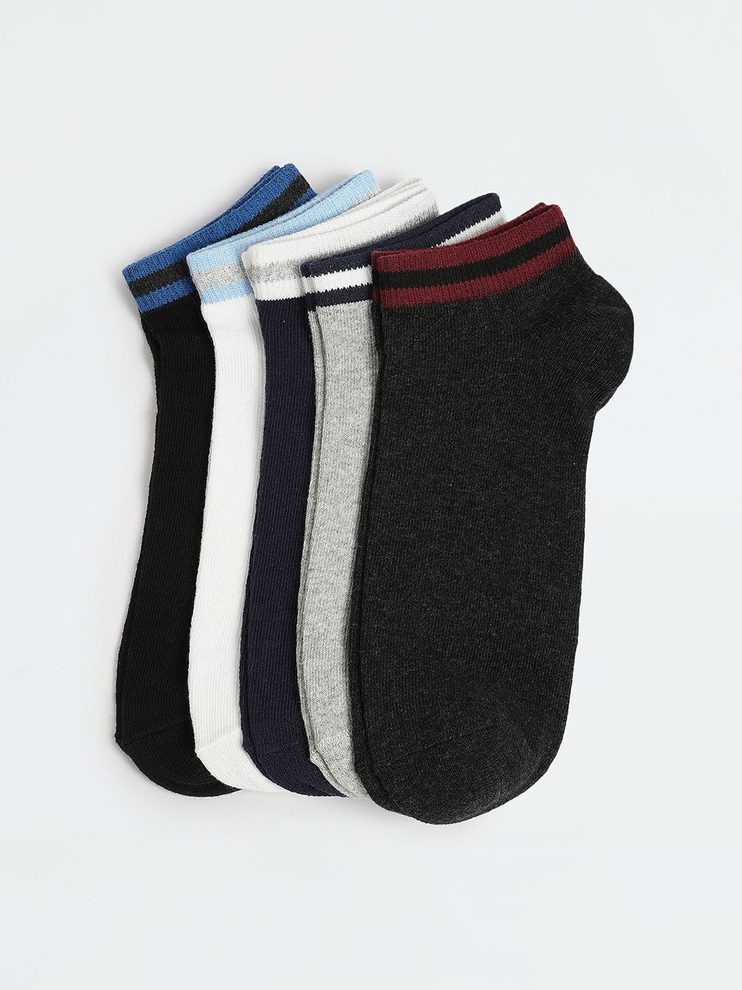 

max Men Pack Of 5 Ankle-Length Socks, White