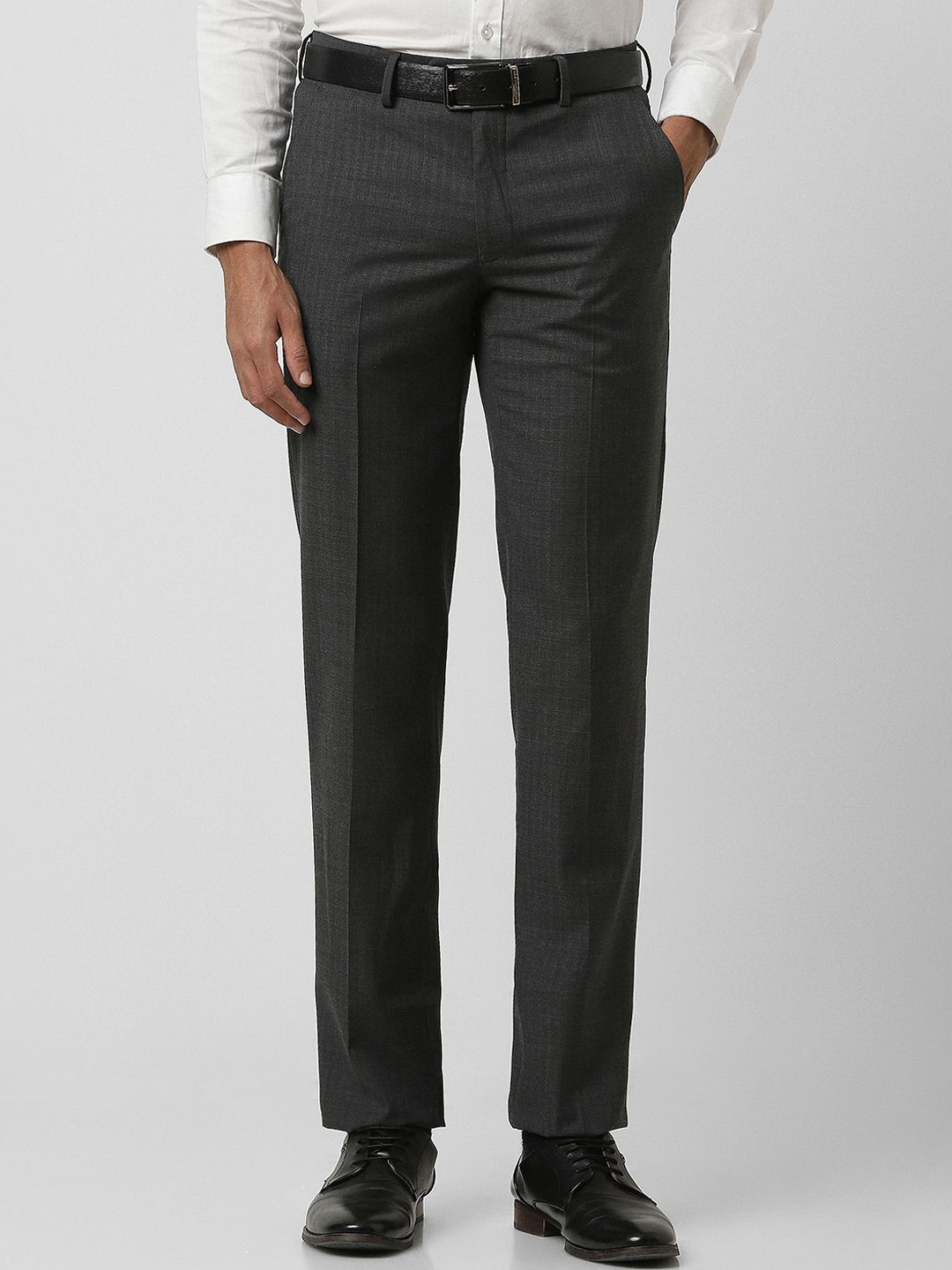 

Van Heusen Men Mid-Rise Slim Fit Formal Trousers, Grey