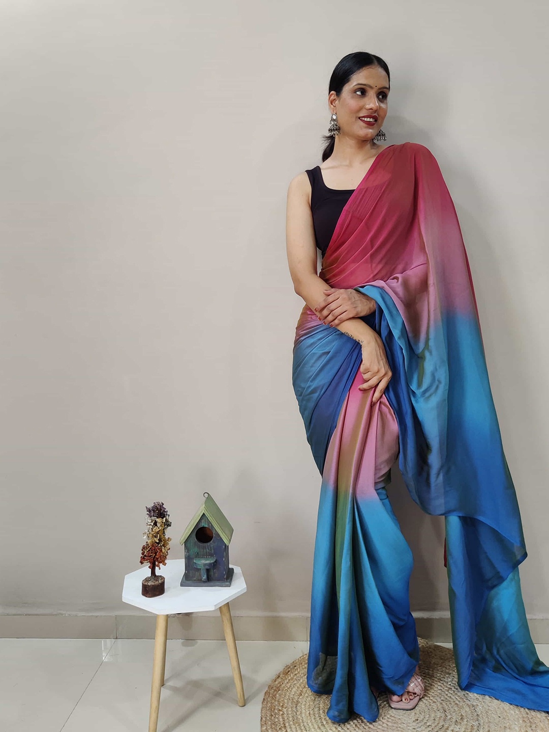 

KALINI Ombre Ready to Wear Saree, Pink