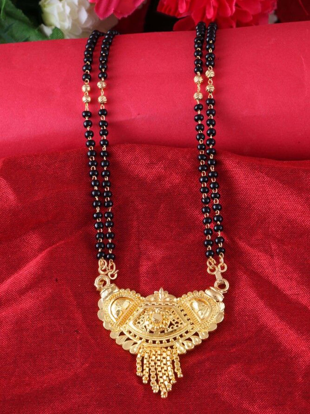 

DIVASTRI One Gram Gold-Plated Beaded Mangalsutra