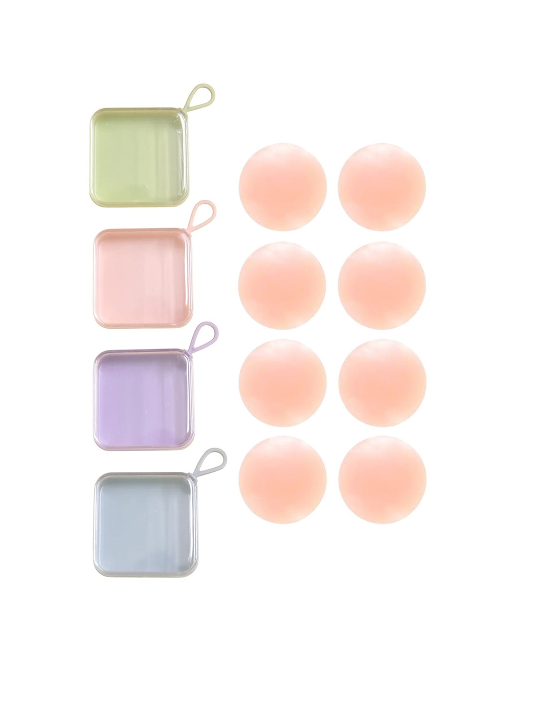 

PLUMBURY Set Of 4 Stick On Silicon Nipple Cover Pasties, Pink