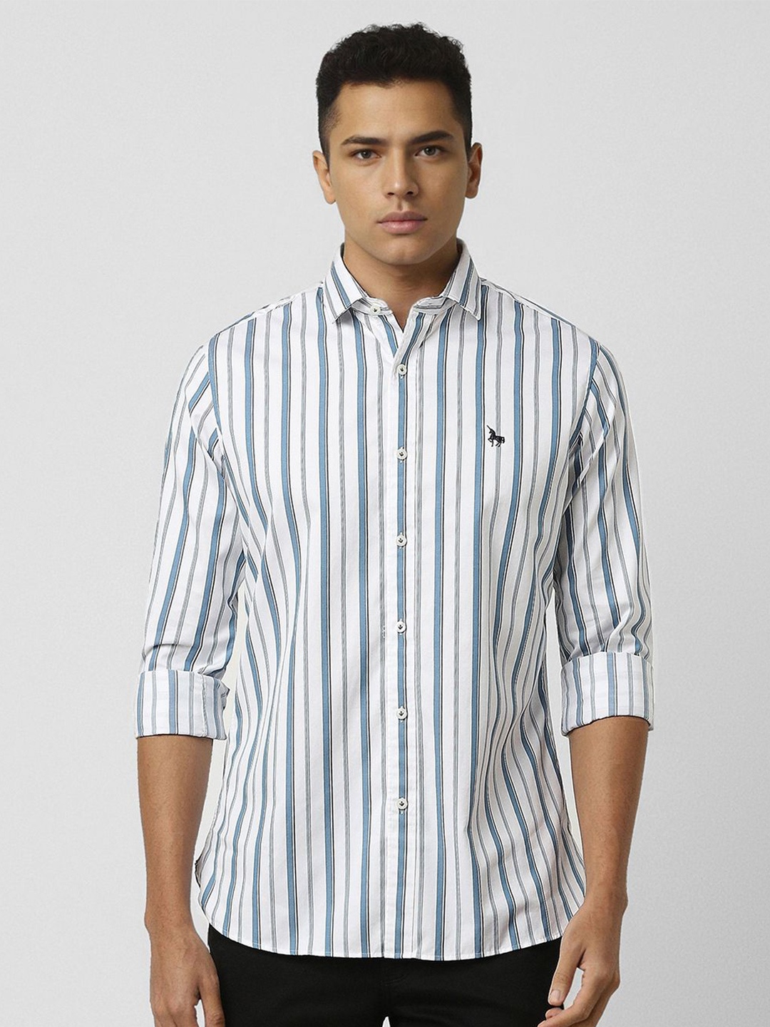 

Van Heusen Sport Men Slim Fit Opaque Striped Casual Shirt, White