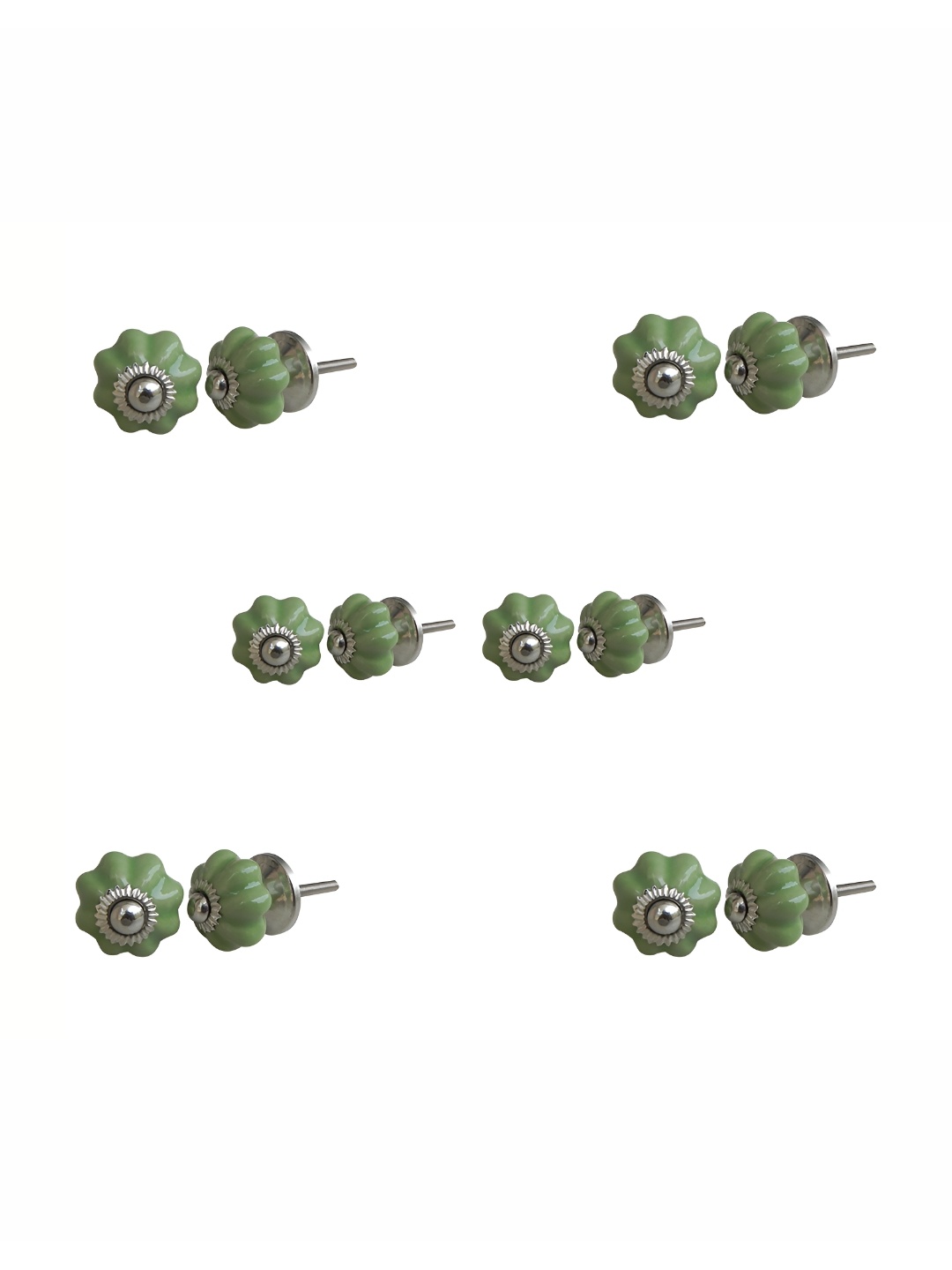 

Indianshelf Green 6 Pieces Textured Ceramic Knobs