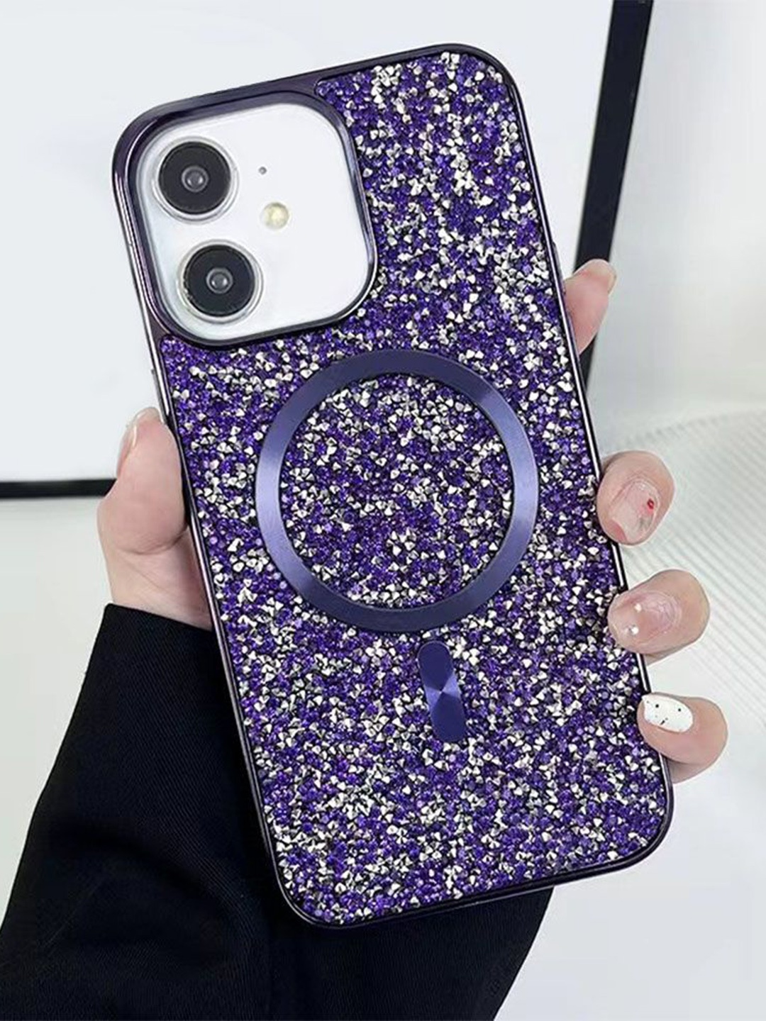 

Luxury Kase Quirky Printed iPhone 12 Back Case Mobile Accessories, Purple