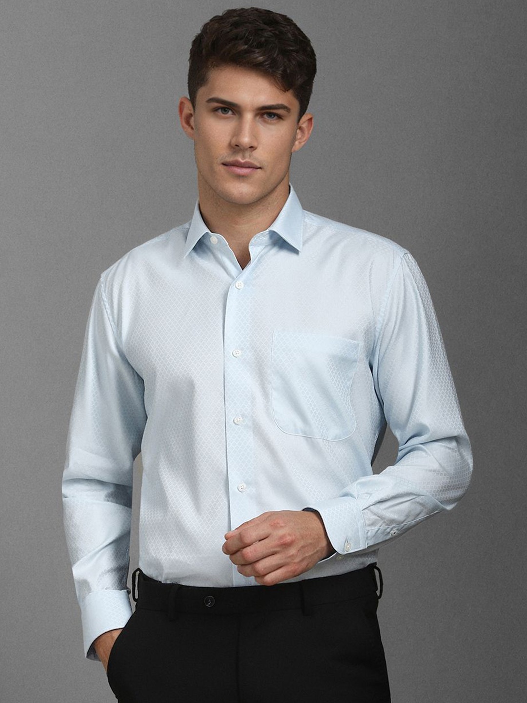 

Luxure by Louis Philippe Men Classic Opaque Printed Formal Shirt, Blue