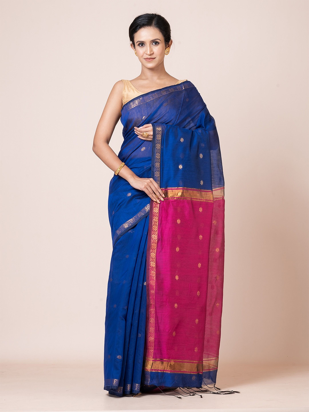 

PUKU Woven Design Zari Saree, Blue