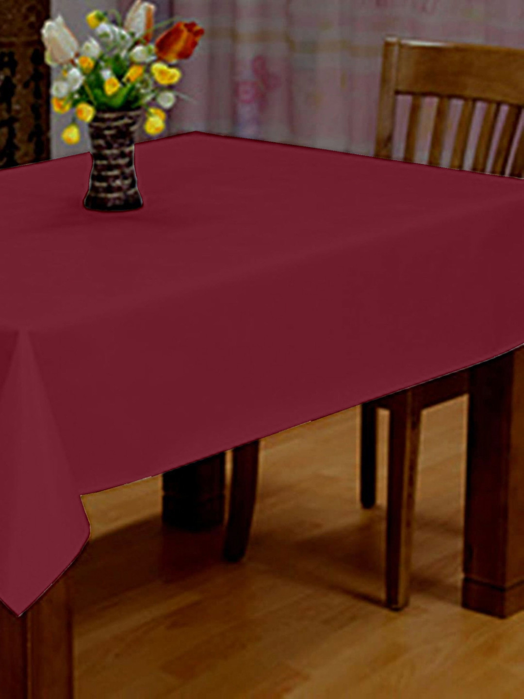 

Lushomes Maroon Cotton 2-Seater Table Cover