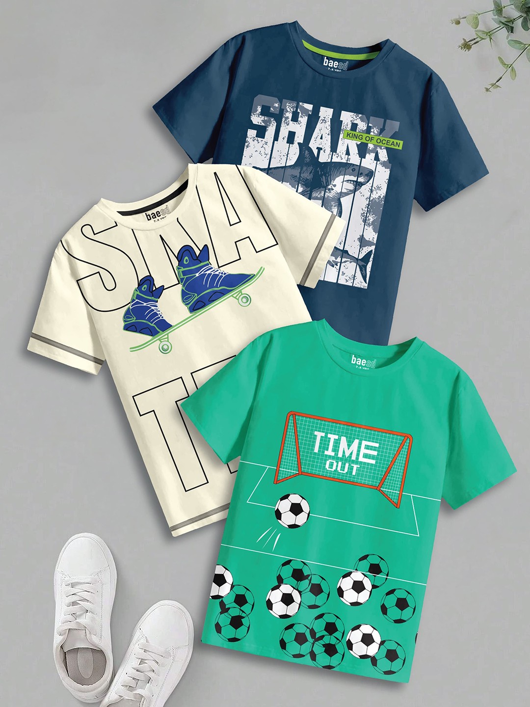 

BAESD Boys 3 Pure Cotton T-shirt, Multi