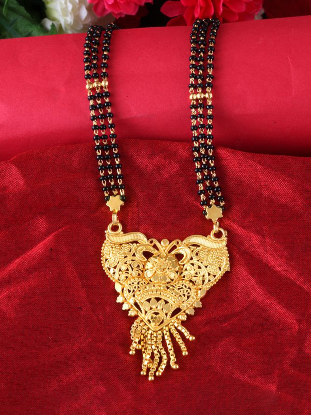 

DIVASTRI One Gram Gold-Plated Beaded Mangalsutra