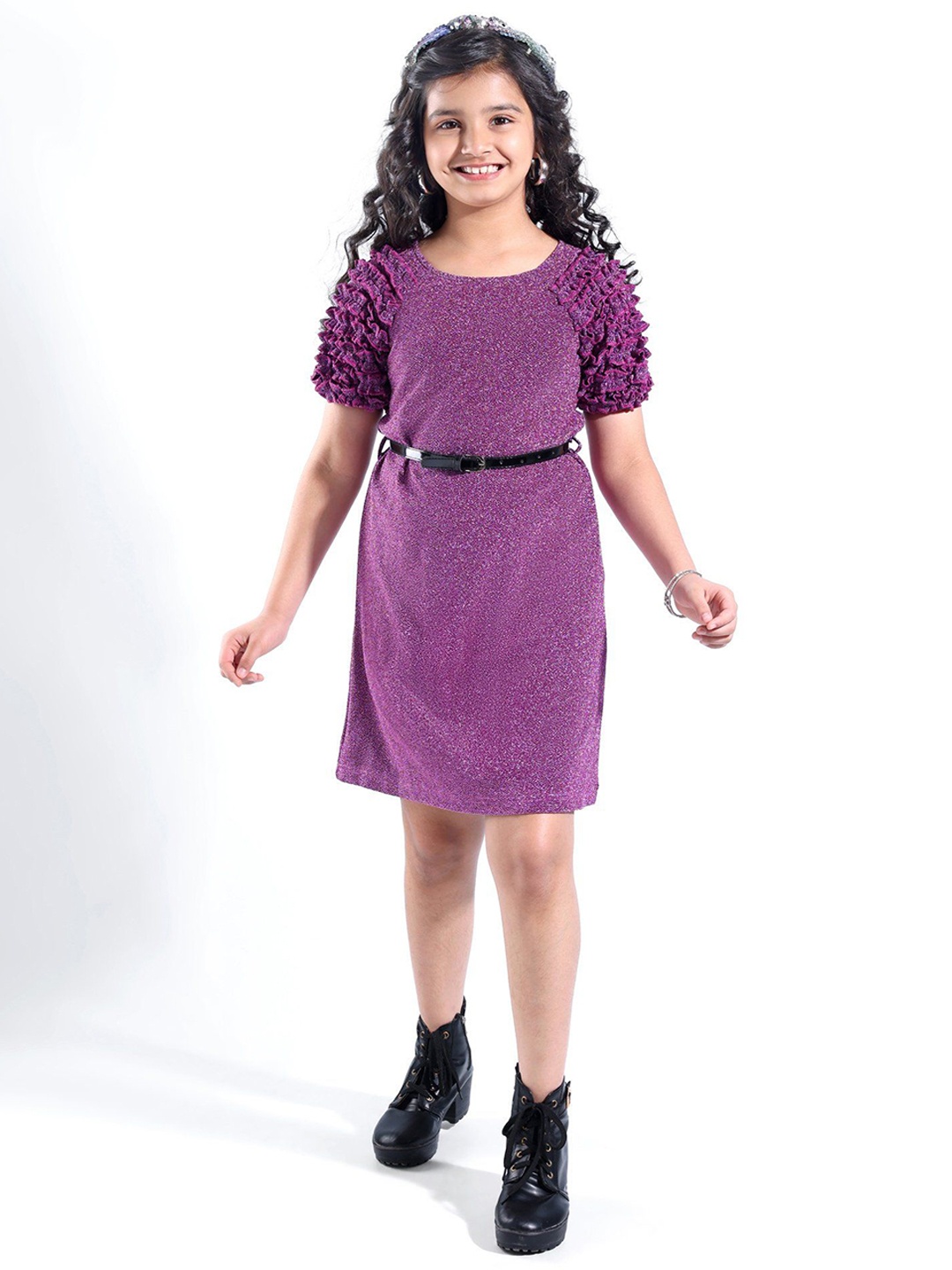 

Hola Bonita Girls Embellished A-Line Dress, Purple