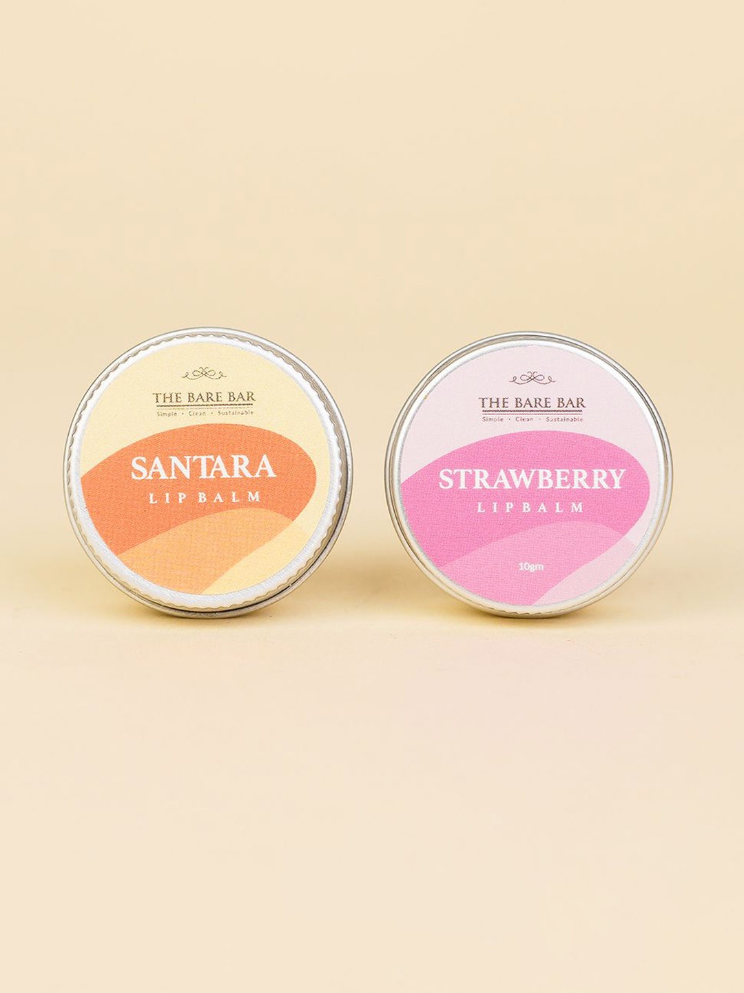 

The Bare Bar Set Of 2 Strawberry, Santara Lip Balm - 10 g Each, Pink