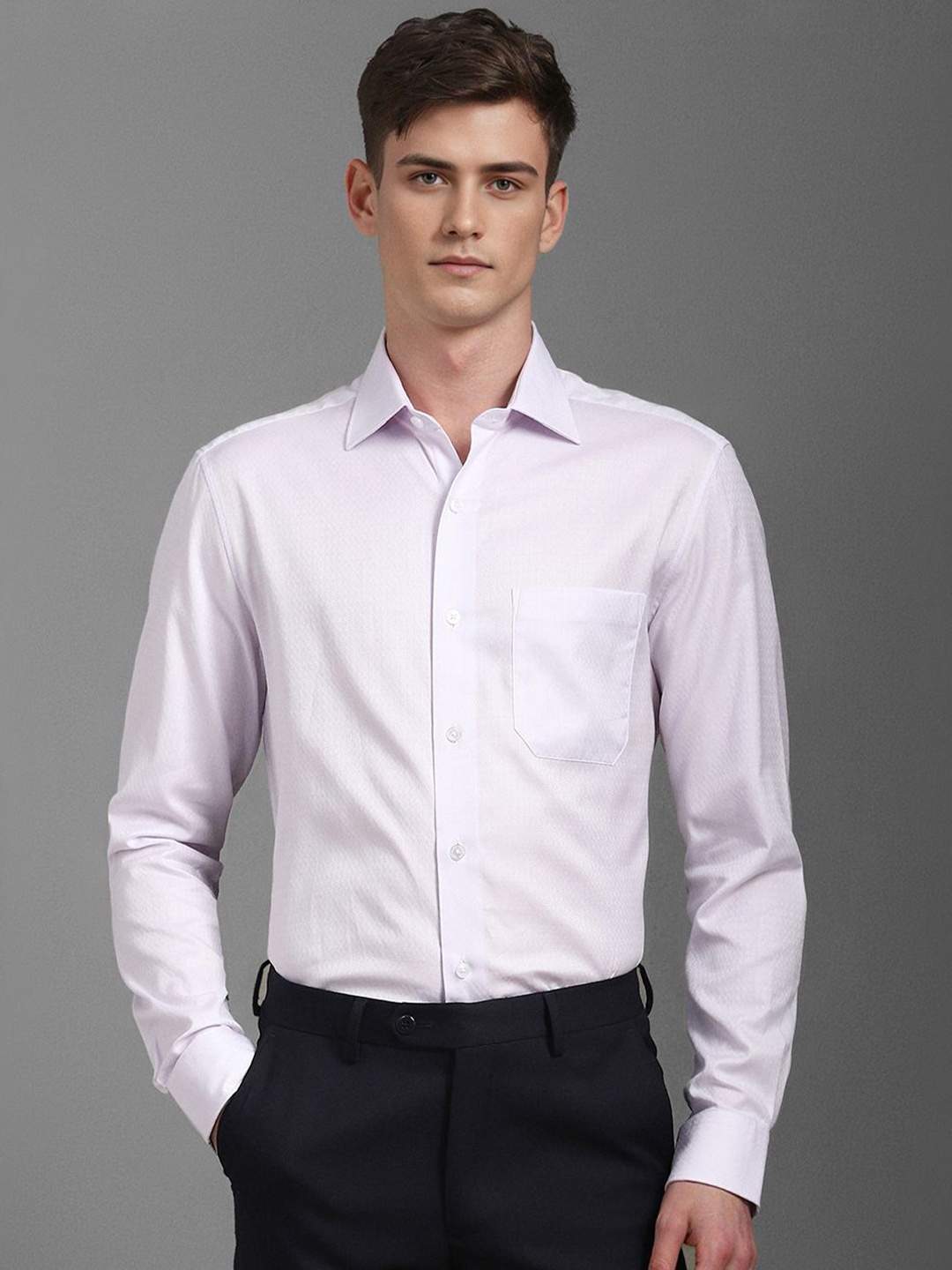 

Louis Philippe Men Classic Opaque Formal Shirt, Lavender