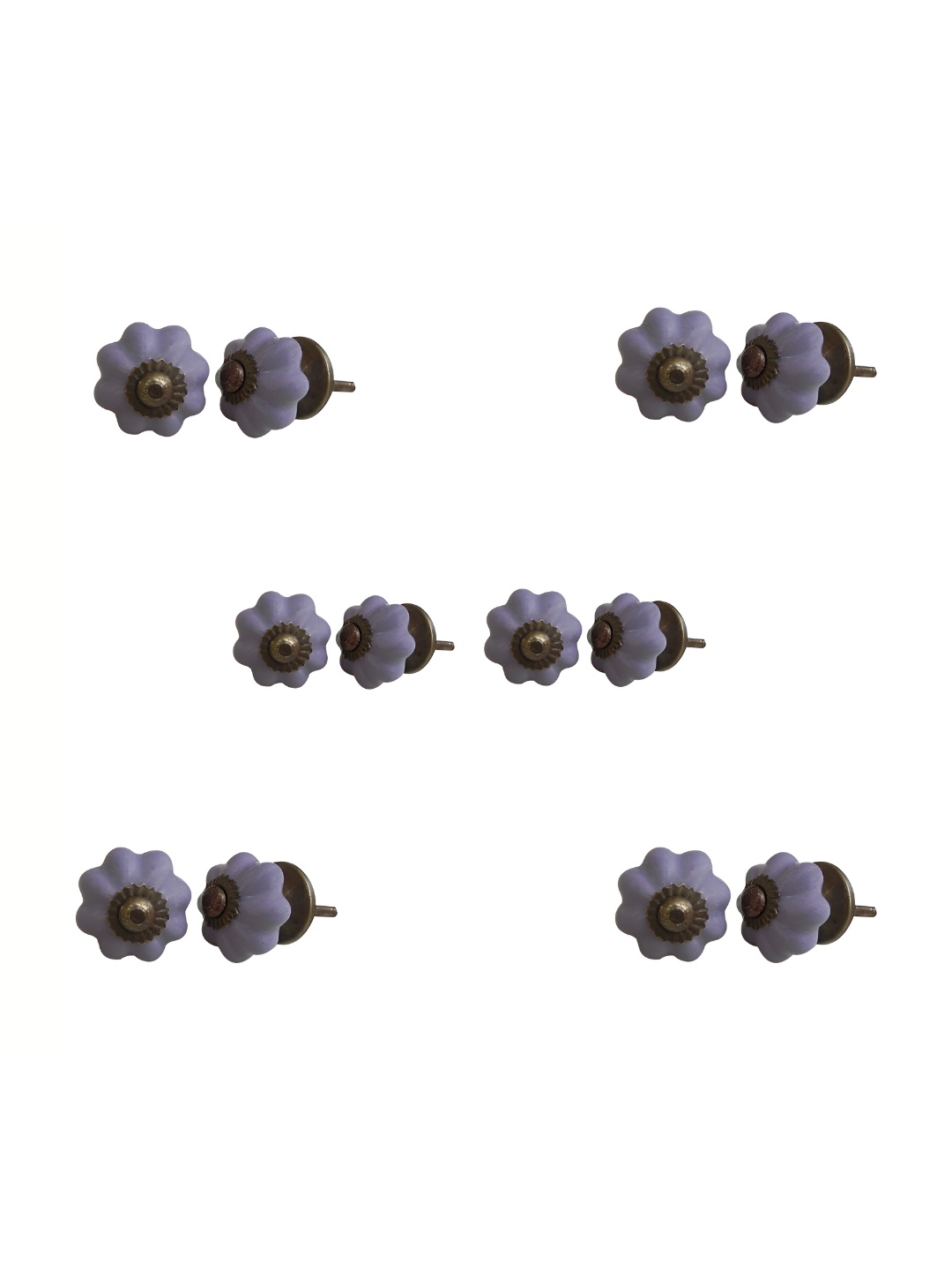 

Indianshelf 6-Pcs Purple Printed Ceramic Knobs