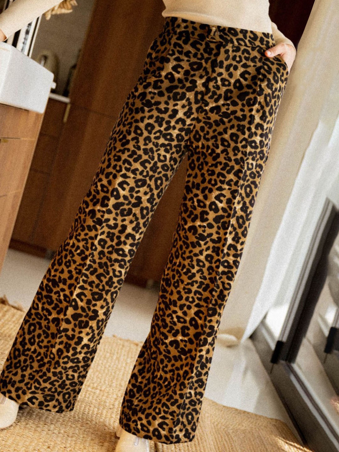 

StyleCast Women Animal Printed Loose Fit Trousers, Beige