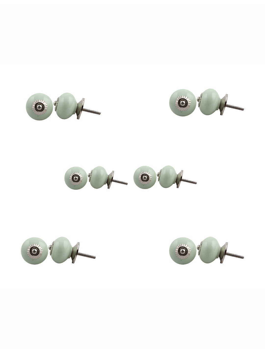 

Indianshelf 6-Pcs Green Textured Ceramic Knobs