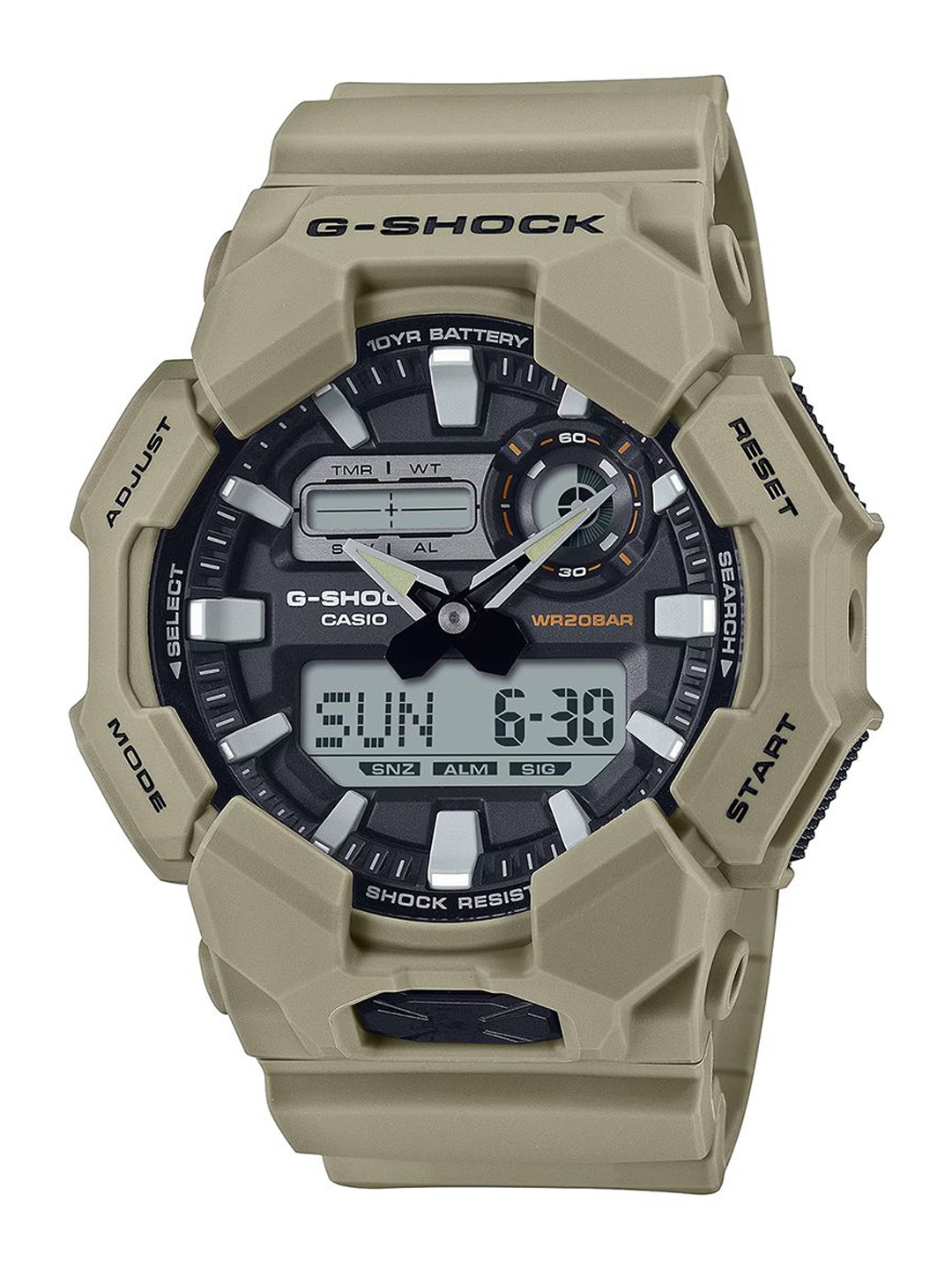

CASIO Men Dial & Cuff Straps Analogue and Digital Chronograph Watch, Olive
