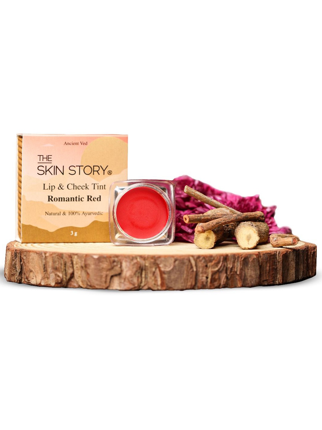 

THE SKIN STORY Ayurvedic & Natural Lip & Cheek Tint With Vitamin E - 3 g - Romantic Red