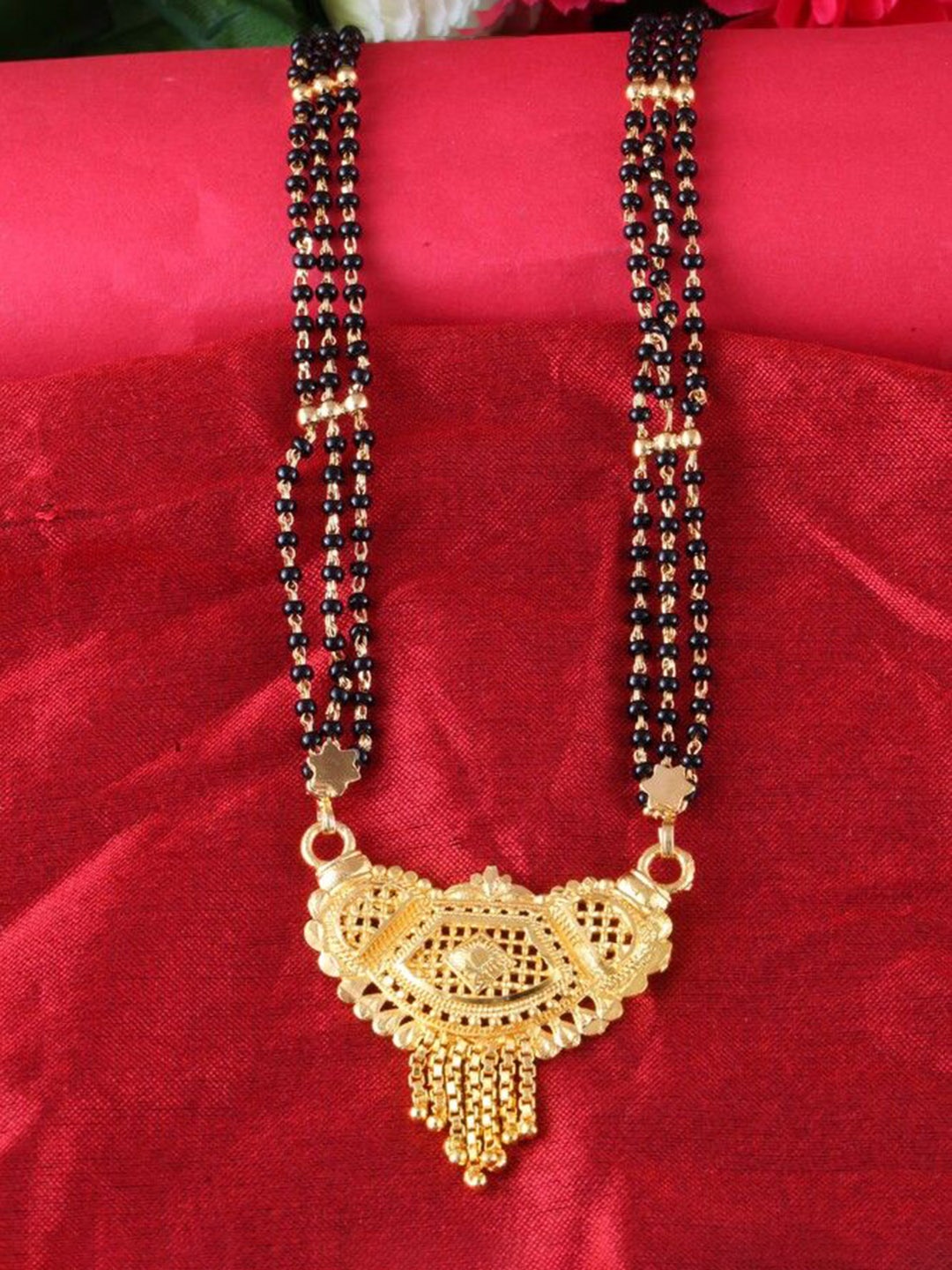 

DIVASTRI One Gram Gold-Plated Beaded Mangalsutra