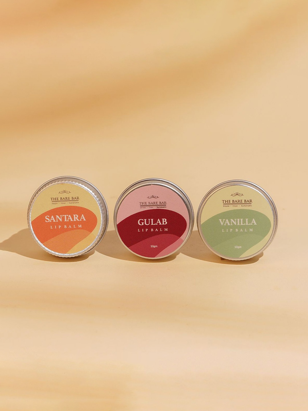 

The Bare Bar Set Of 3 Santara, Vanilla & Gulab Lip Balm - 10 g Each, Green