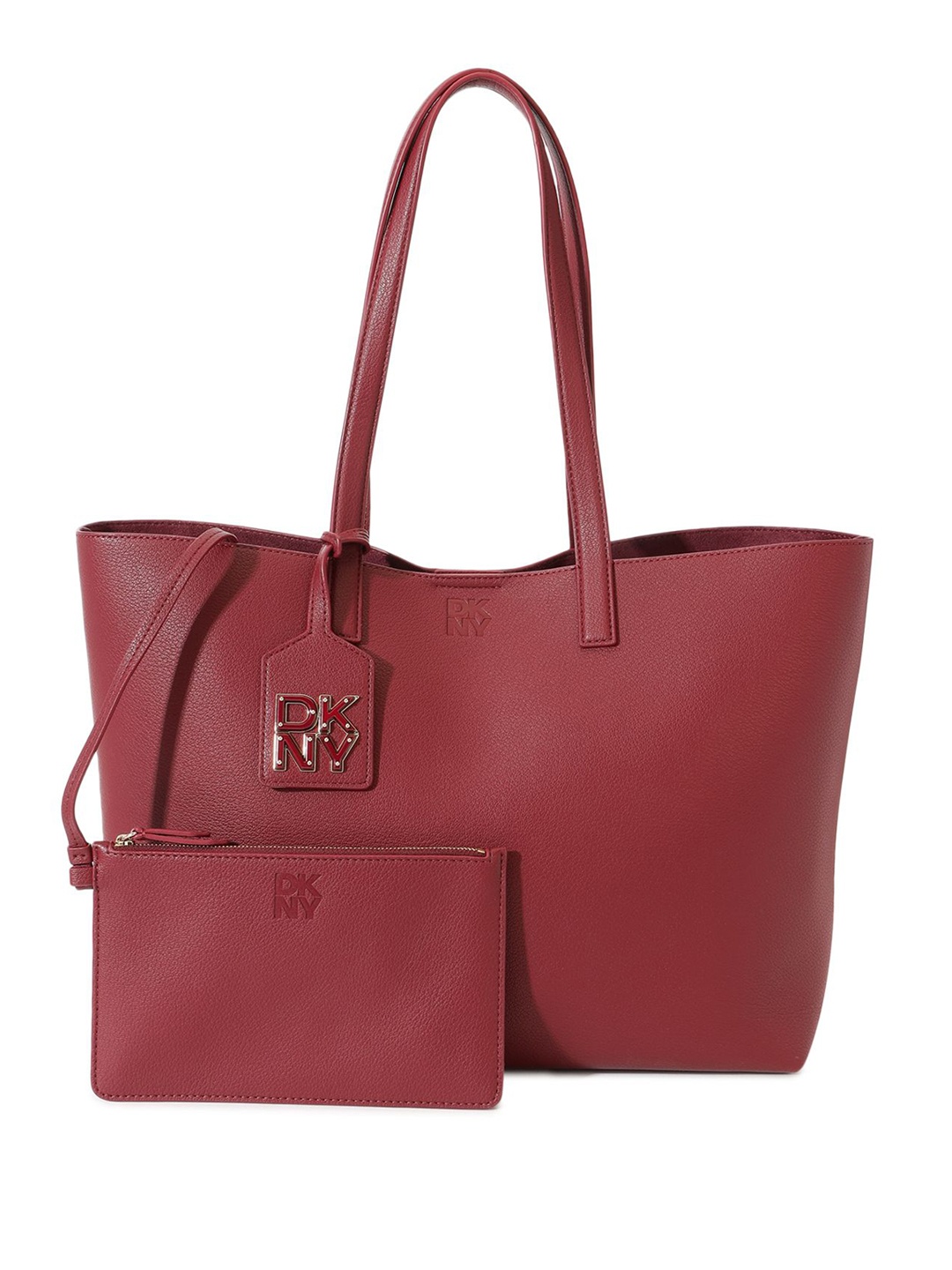 

DKNY PU Oversized Shopper Shoulder Bag with Cut Work, Burgundy