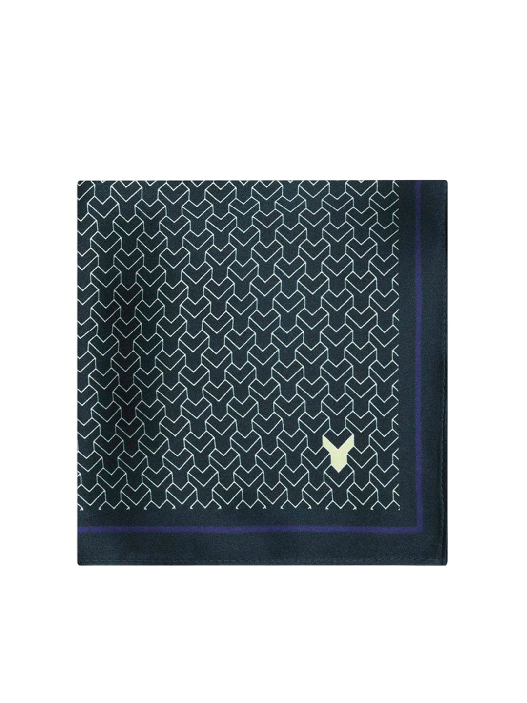 

RARE RABBIT Printed Silk Pocket Square, Turquoise blue