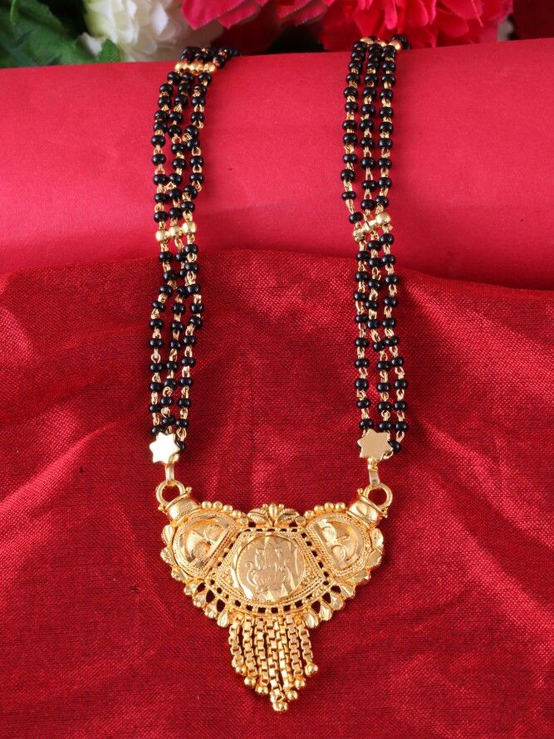 

DIVASTRI One Gram Gold-Plated Beaded Mangalsutra