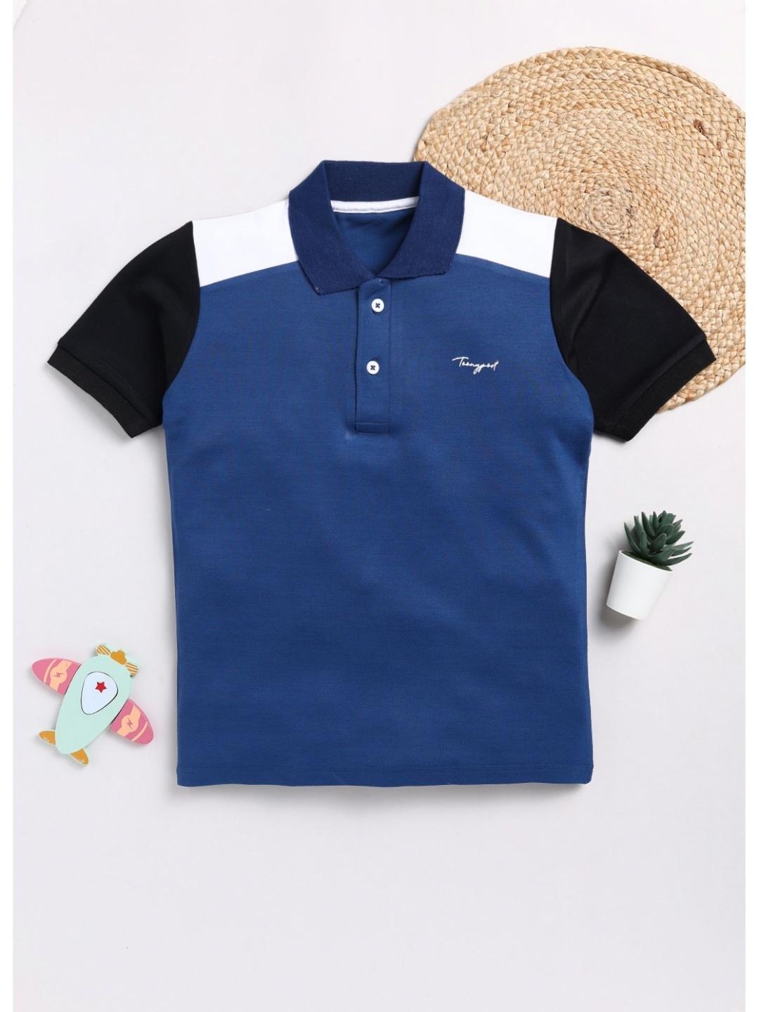 

Toonyport Boys Polo Collar Pockets T-shirt, Blue