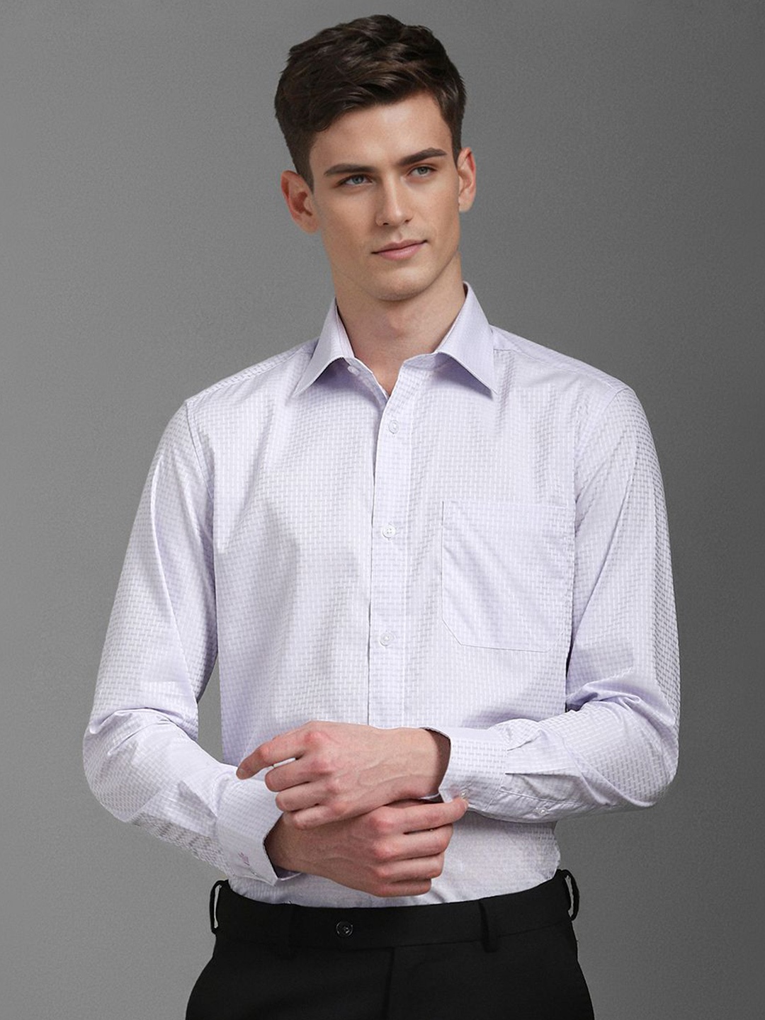 

Louis Philippe Men Classic Opaque Formal Shirt, Lavender