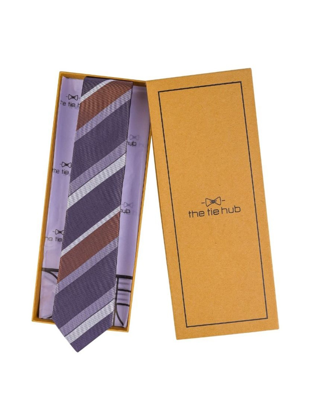 

The Tie Hub Men Striped Skinny Tie, Grey