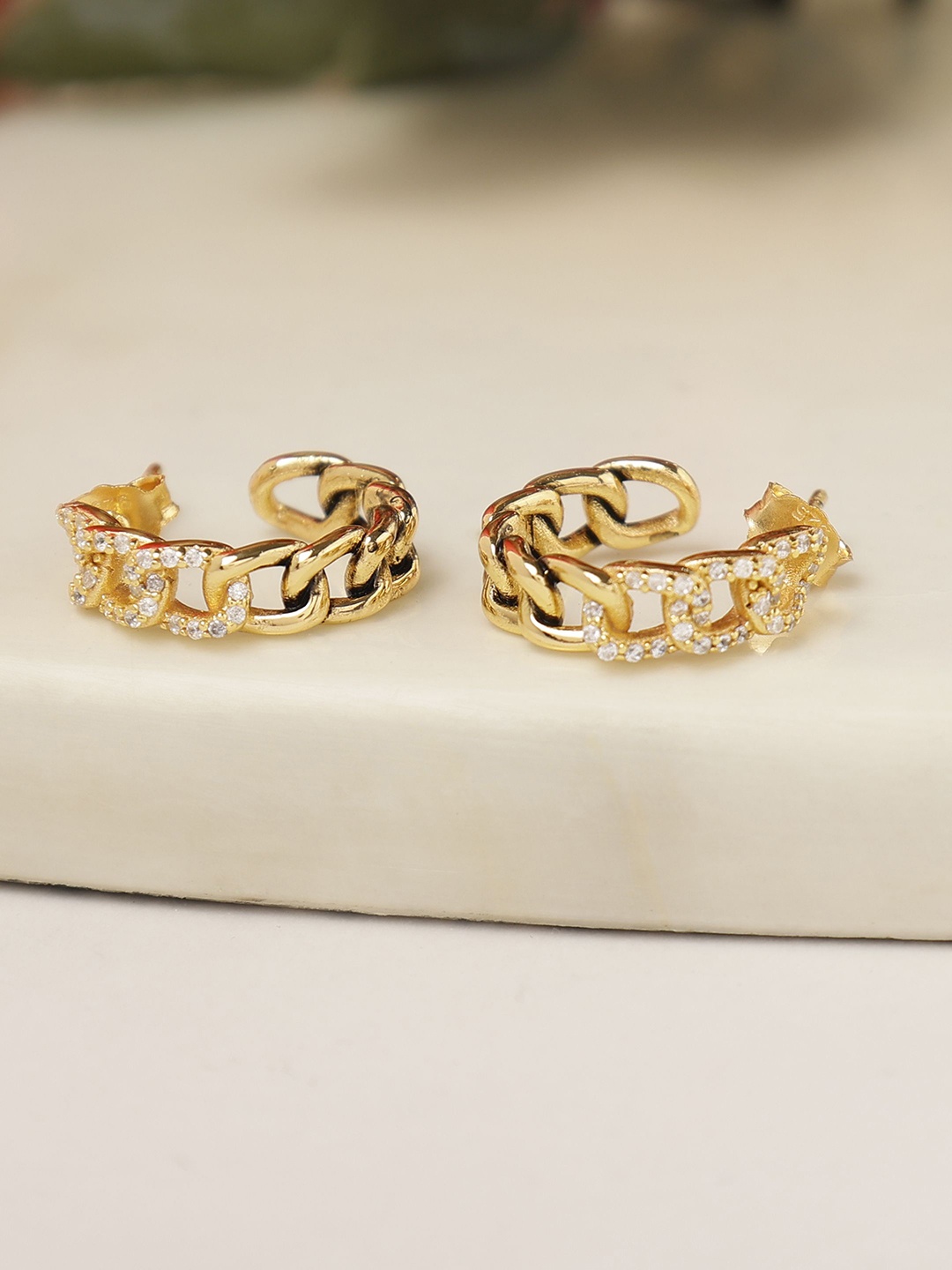 

DIAVO Women Gold Plated Hoop Earrings