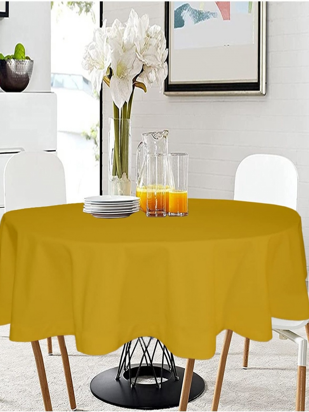 

Lushomes Yellow Cotton 2-Seater Table Cover