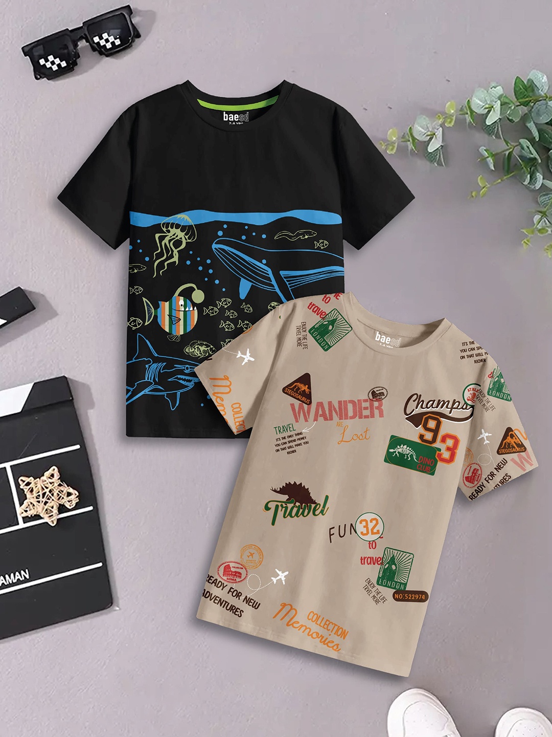 

BAESD Boys 2 Pure Cotton T-shirt, Multi