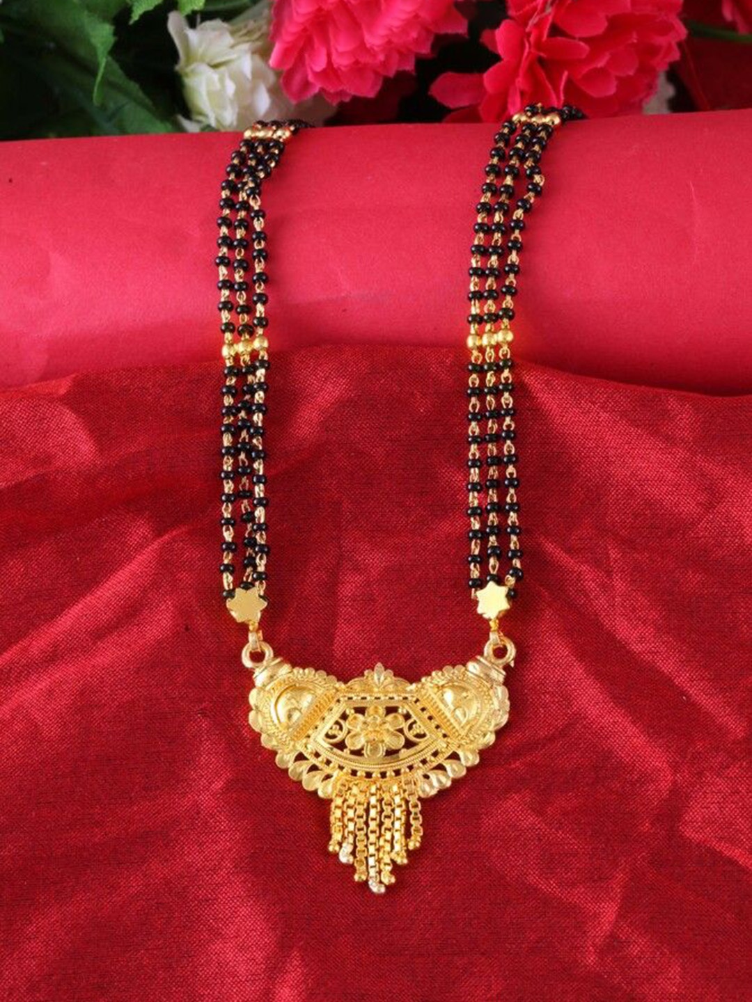 

DIVASTRI One Gram Gold-Plated Beaded Mangalsutra