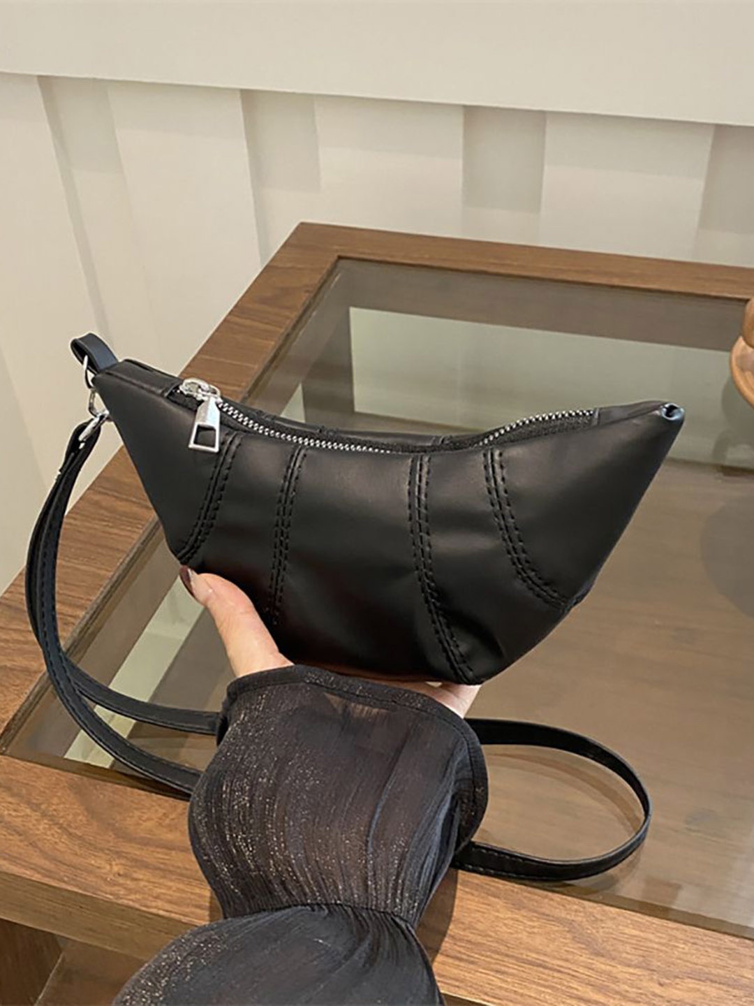 

StyleCast x Revolte PU Hobo Bag, Black