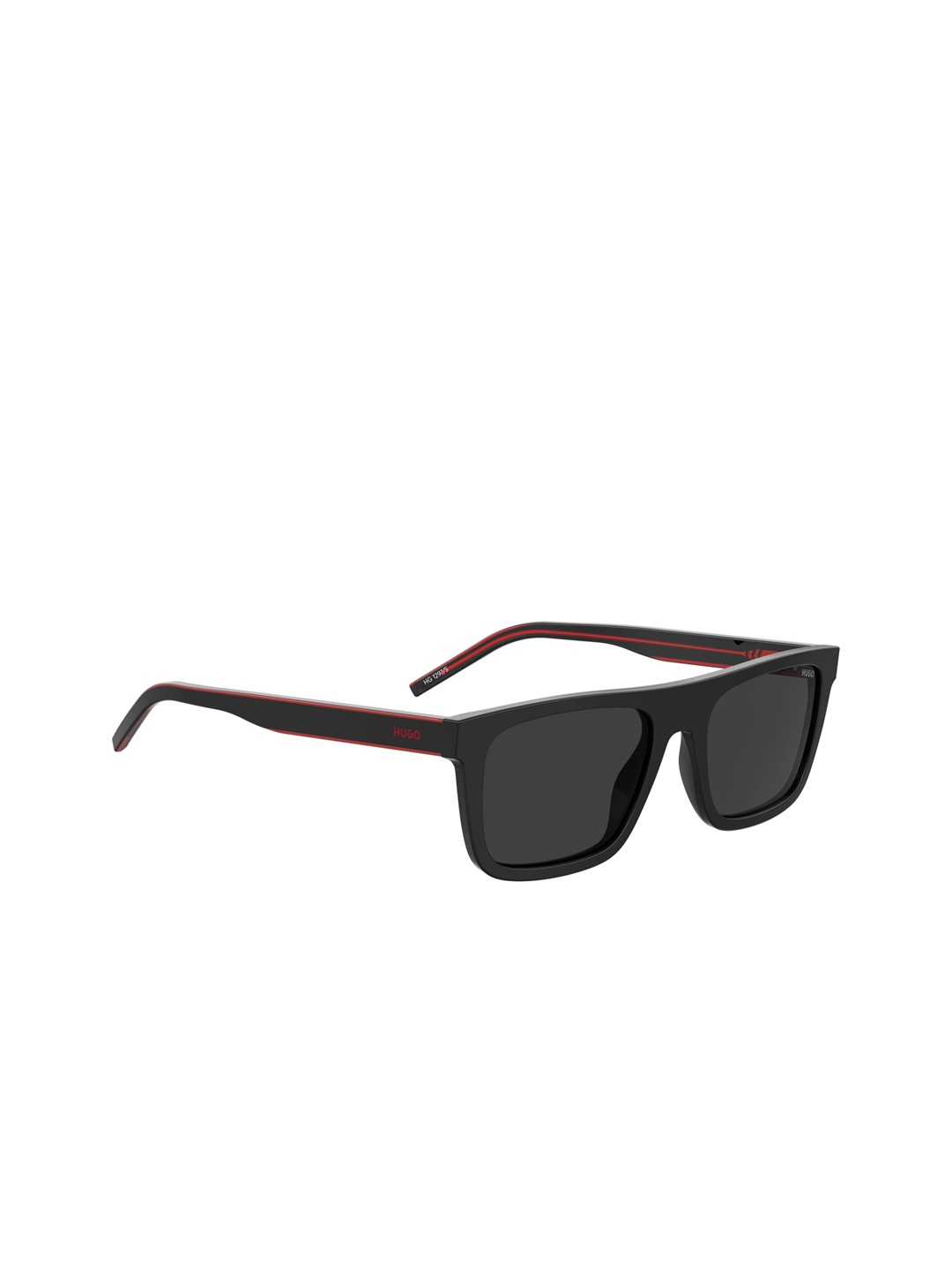 

HUGO Unisex Rectangle Sunglasses with UV Protected Lens 207071OIT54IR-BLACK RED, Grey