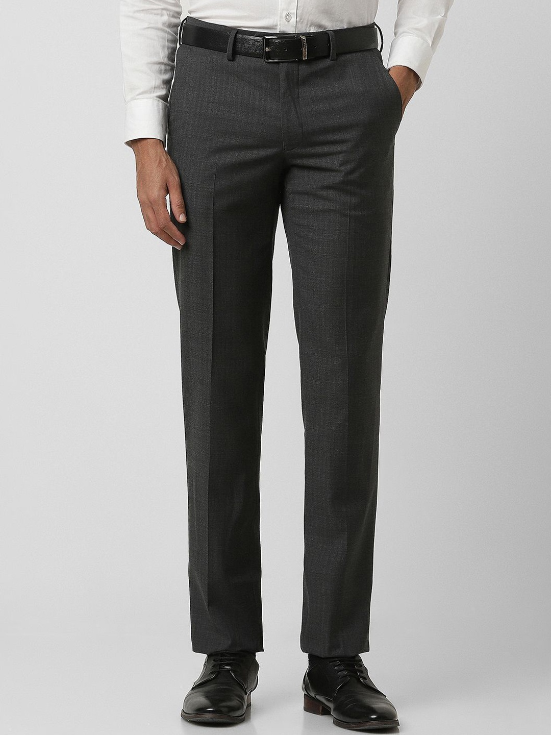 

Van Heusen Men Mid-Rise Slim Fit Formal Trousers, Grey