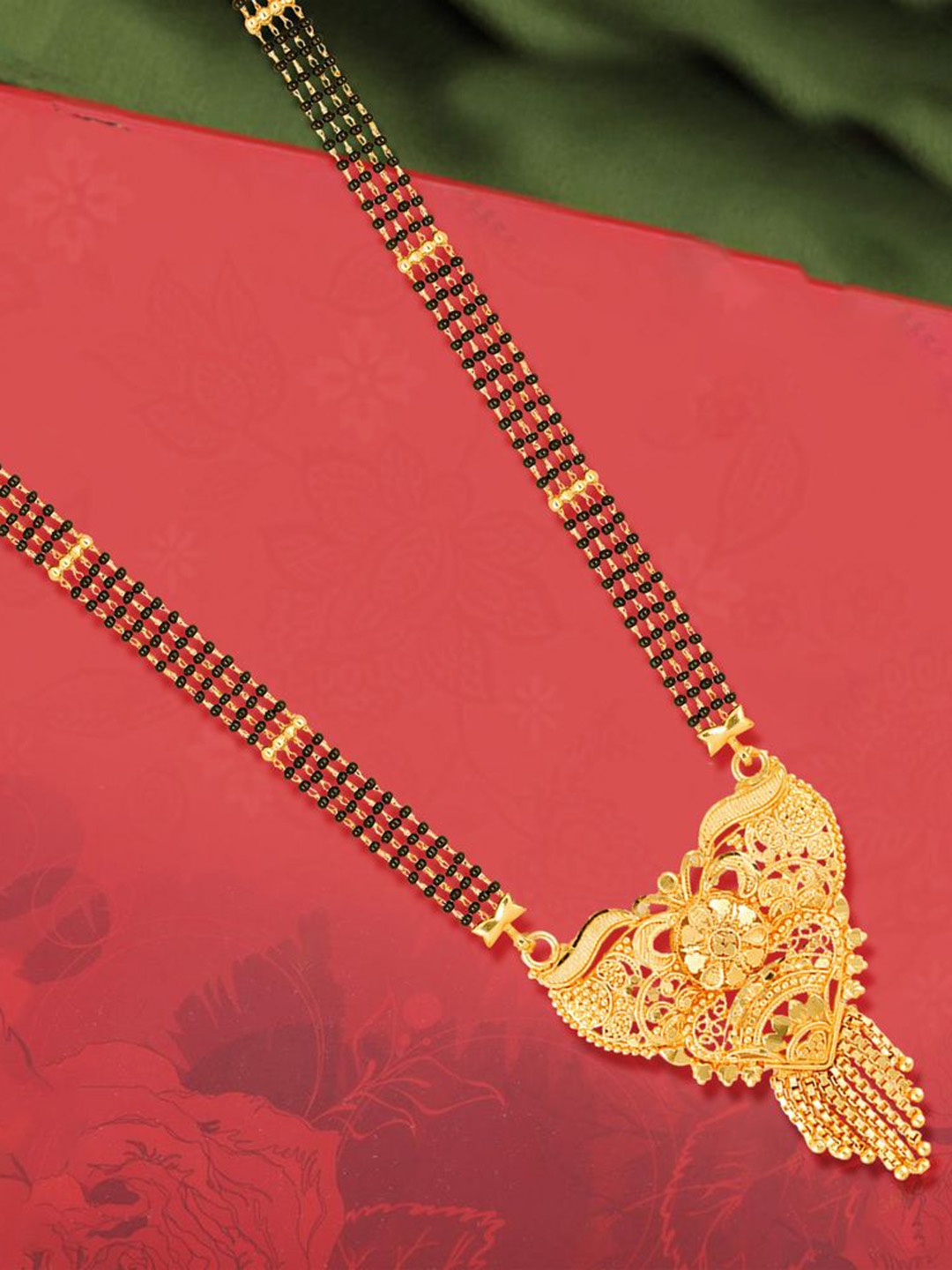 

DIVASTRI One Gram Gold-Plated Beaded Mangalsutra