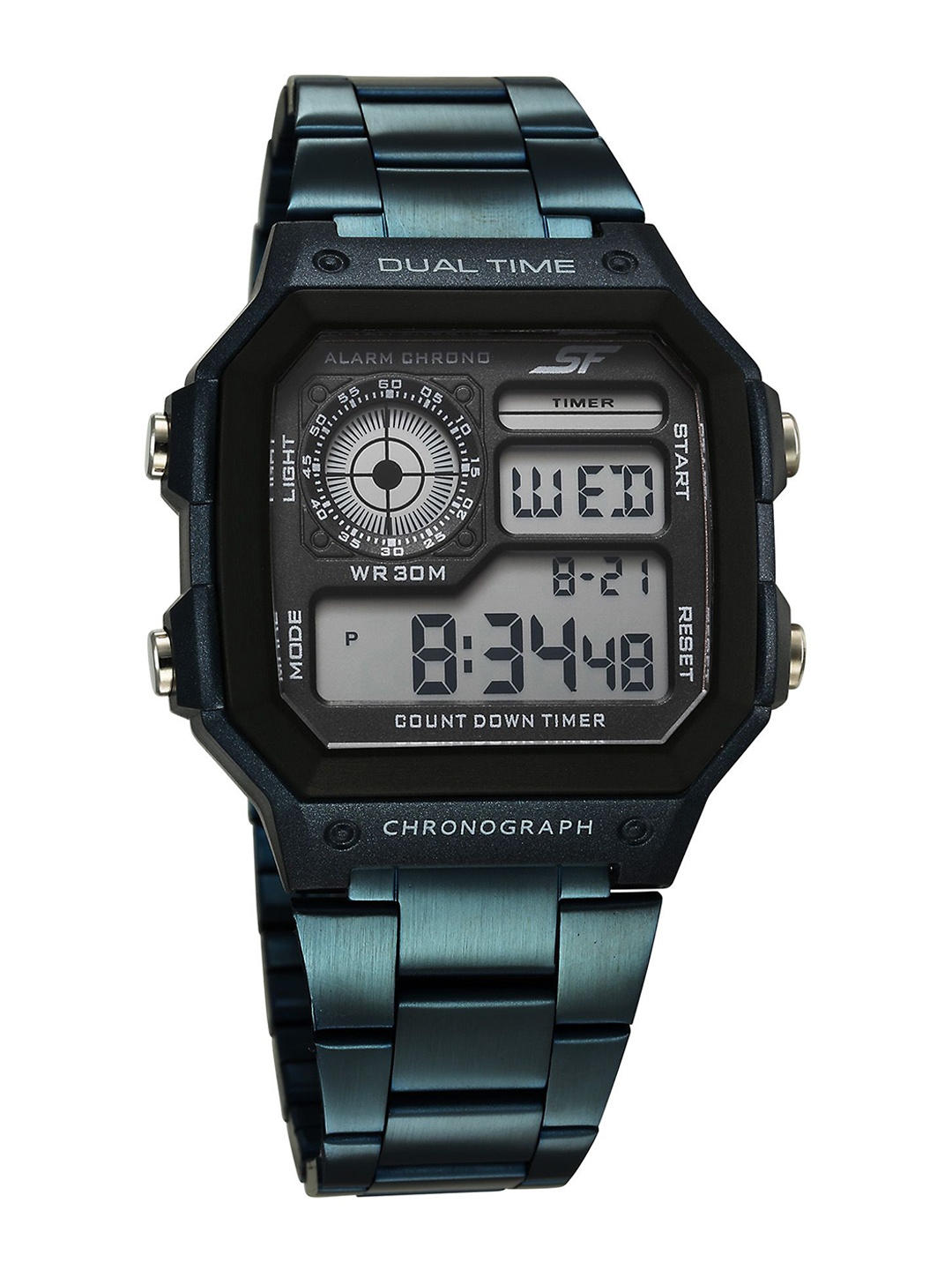 

Sonata Men Hexa Metal Refresh Digital Watch 77134PM07W, Blue