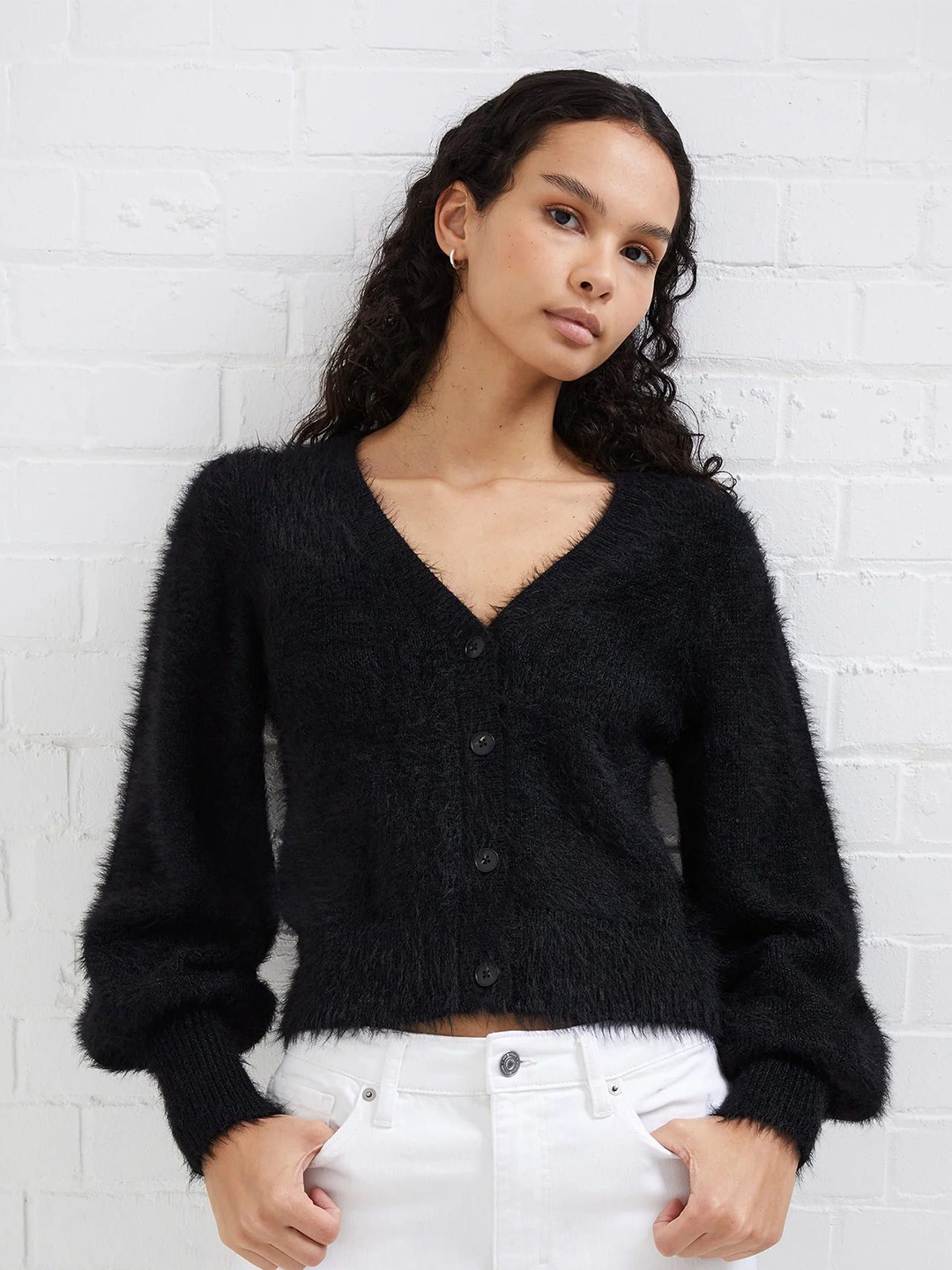 

StyleCast Women Woollen Cardigan, Black