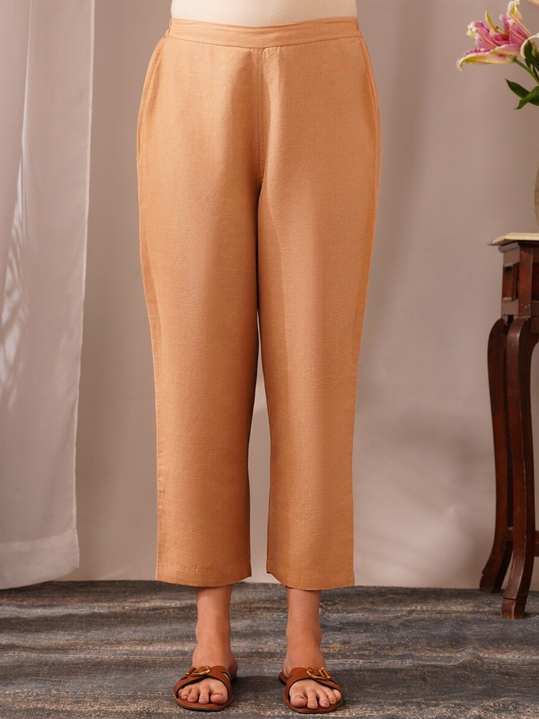 

JAYPORE Women Straight Fit Trousers, Pink