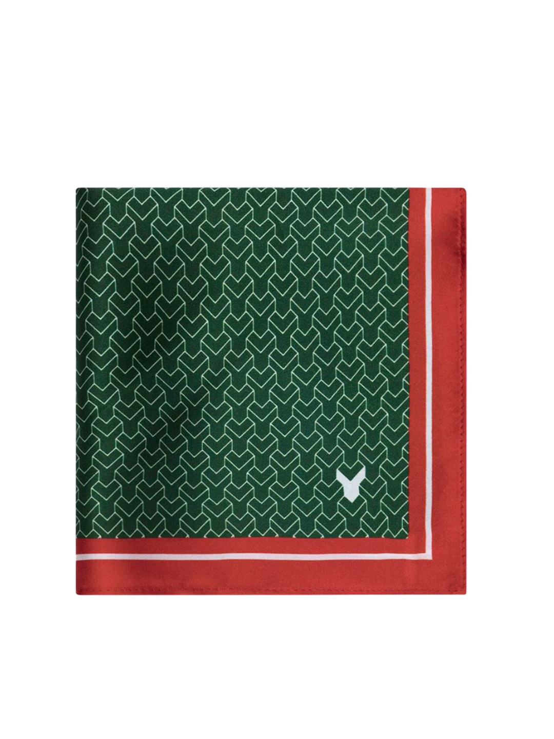 

RARE RABBIT Printed Silk Pocket Square, Green