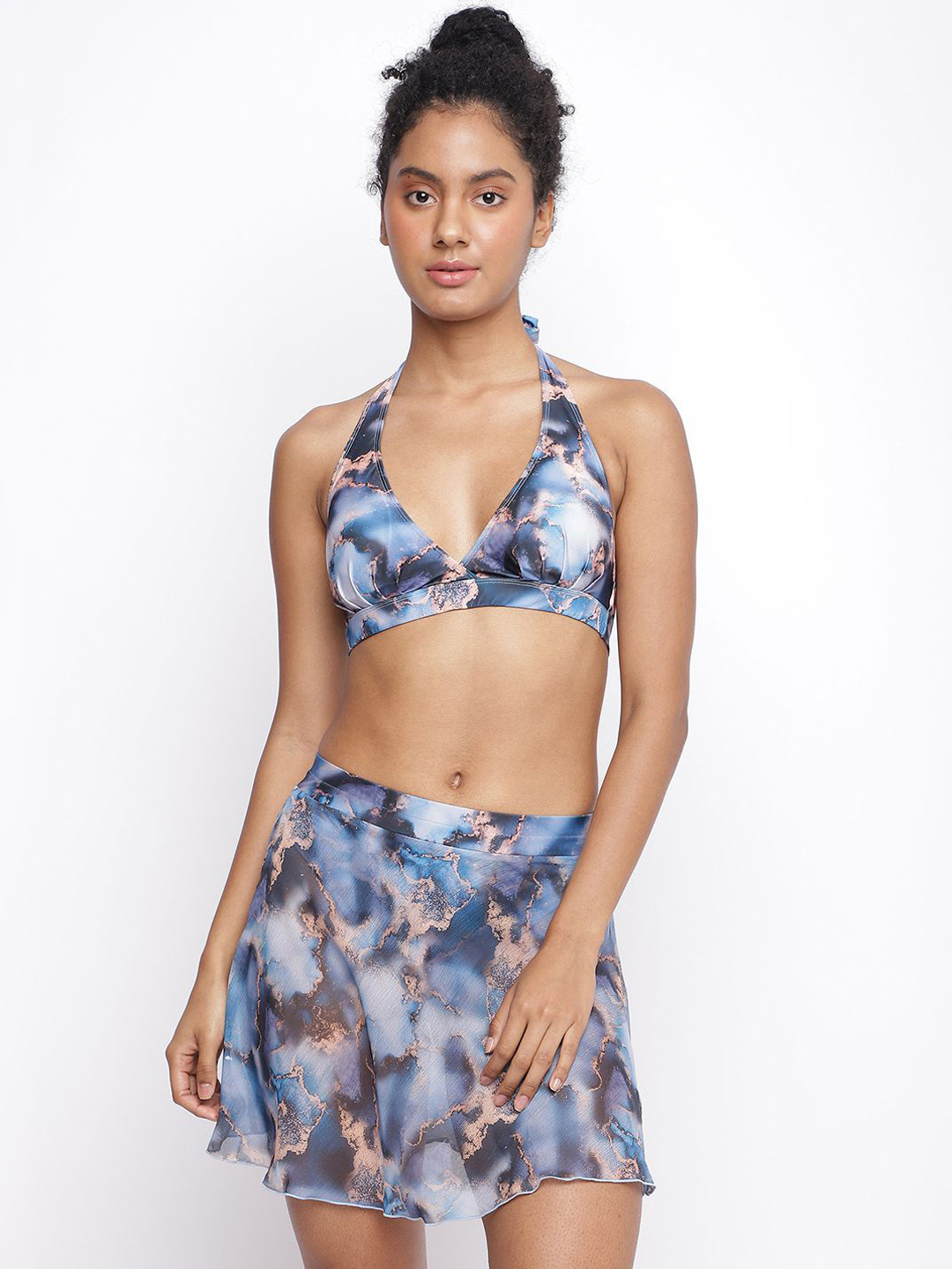 

La Intimo Printed Swimwear Cover Up Bottom, Blue
