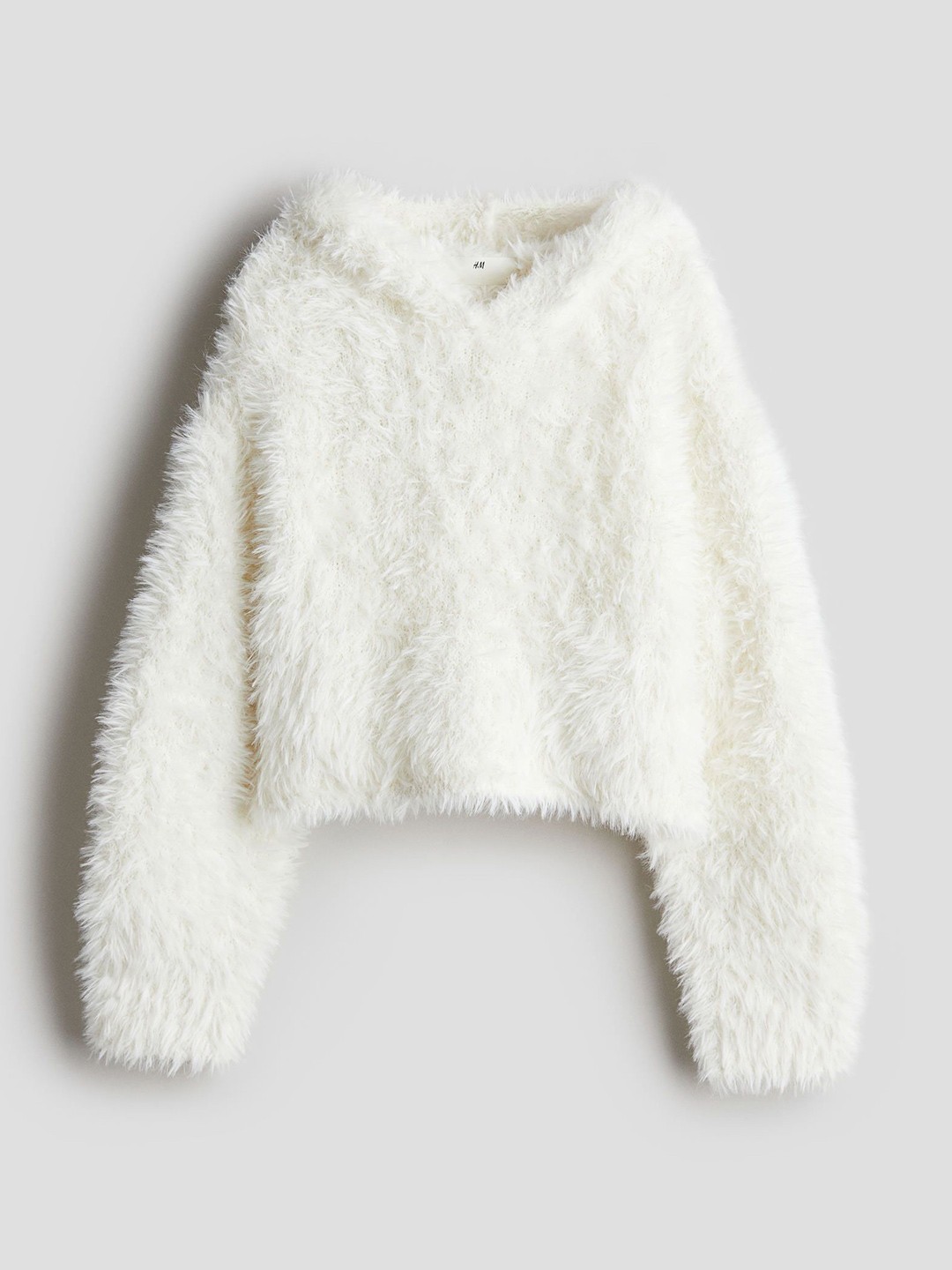 

H&M Girls Fluffy Hoodie, White
