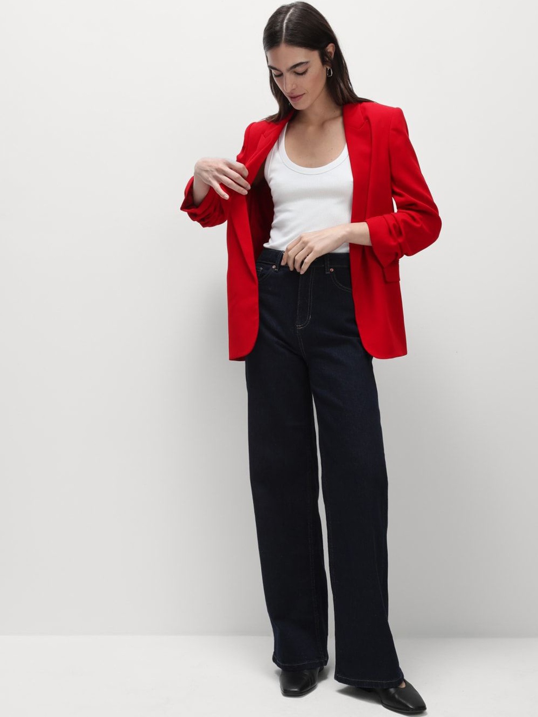 

Marks & Spencer Notched Lapel Single Breasted Blazer, Red