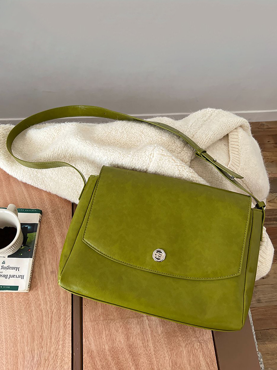 

StyleCast x Revolte Structured Tote Bag, Green