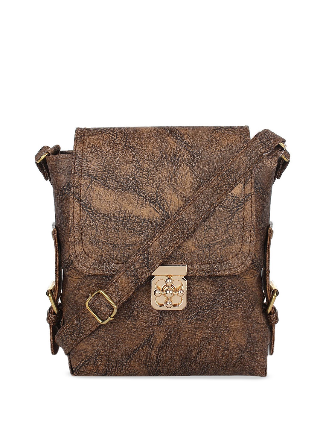 

House of Pataudi Patterned Crossbody Bag, Brown