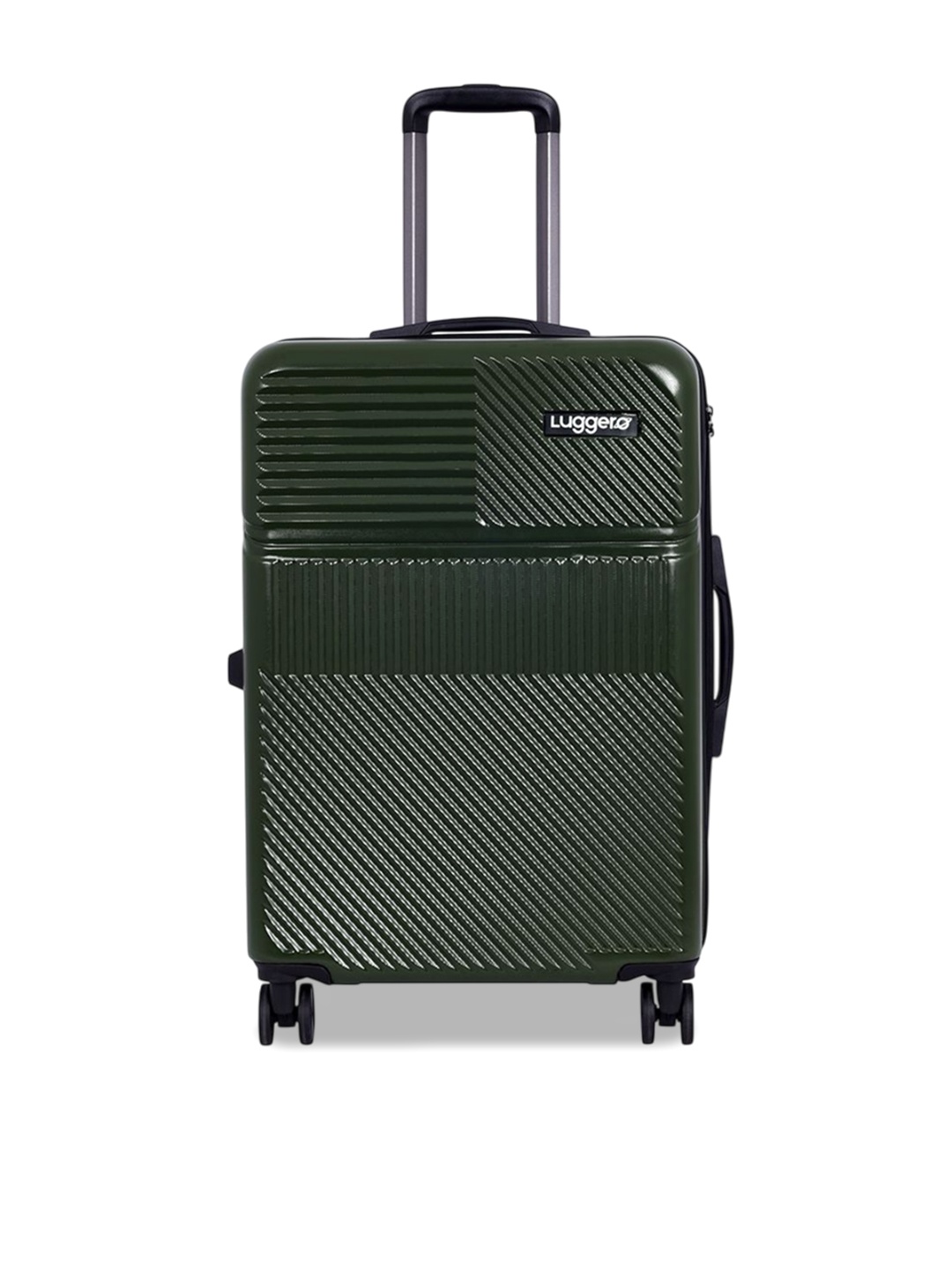 

Luggero Unisex Textured Hard-Sided Cabin Trolley Bag, Green