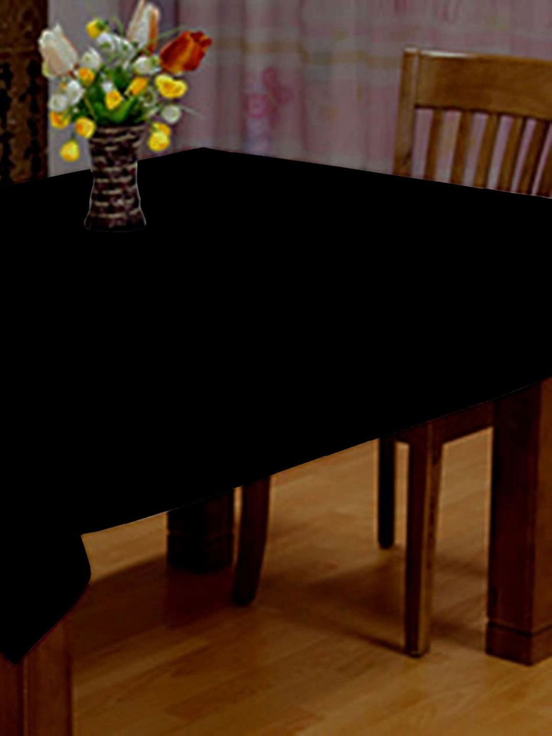 

Lushomes Black Cotton 2-Seater Table Cover